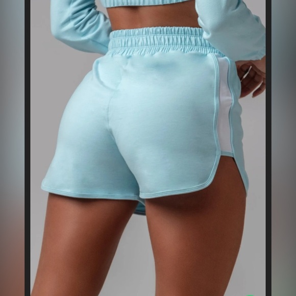 Hipkini Pants - Blue and White Athletic Shorts with Elastic Waistband